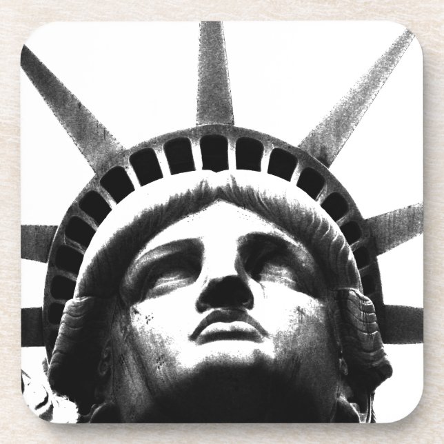 Dessous-de-verre Statue noire et blanche de la Liberté (Devant)