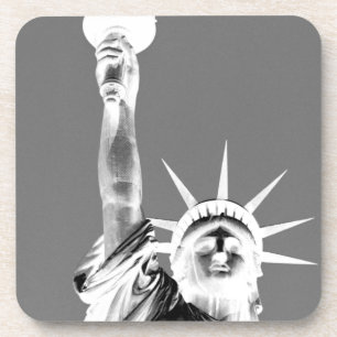 Dessous-de-verre Statue noire et blanche de Liberty New York City