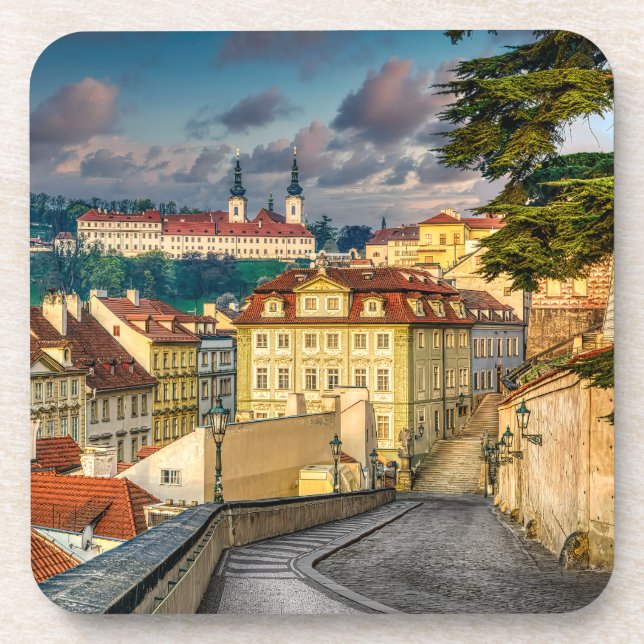 Dessous-de-verre Strahov Monastery Morning Hard Plastic Coaster (Devant)