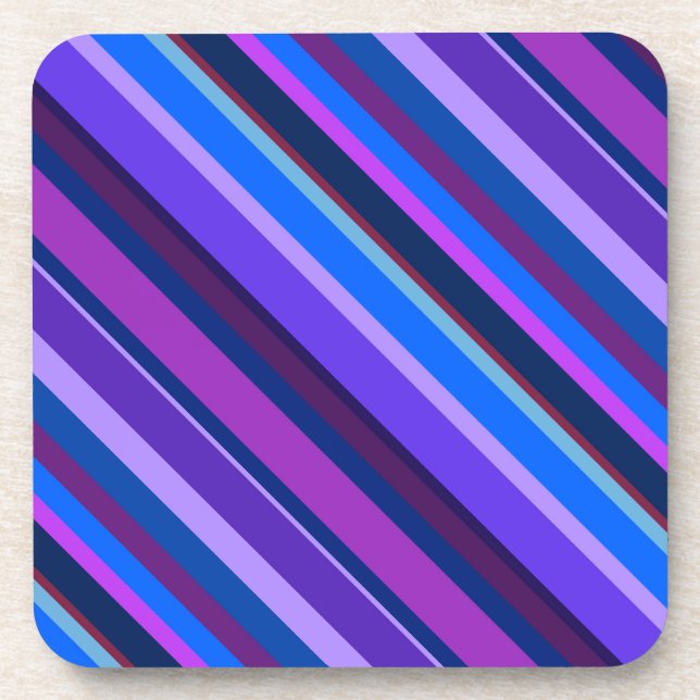 Dessous-de-verre stripes en bleu et purple (Devant)
