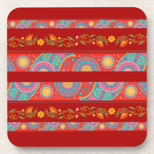 Dessous-de-verre Style de mariage Desi rouge profond Design