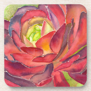 Dessous de verre succulents d'aquarelle par DLB