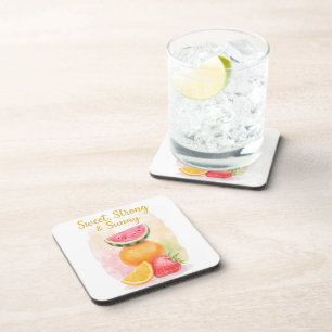 Dessous-de-verre Sucré, fort et ensoleillé - Aquarelle Fruit