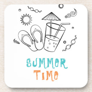 Dessous-de-verre Summer Time Vibes of Sun & Vacation, Sketched Art