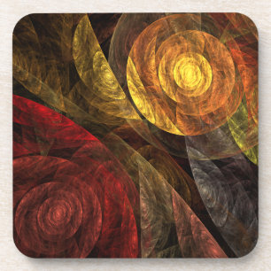 Dessous-de-verre Sun Flower Floral Moderne Art Motif Abstrait