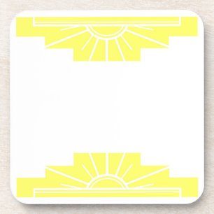 Dessous-de-verre Sunburst Art Déco en Jaune