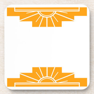 Dessous-de-verre Sunburst Art Déco en Jaune doré