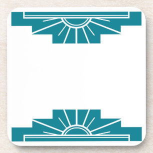 Dessous-de-verre Sunburst Art Déco en Turquoise