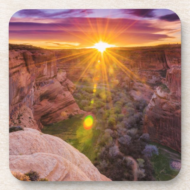 Dessous-de-verre Sunburst au Canyon de Chelly, AZ (Devant)