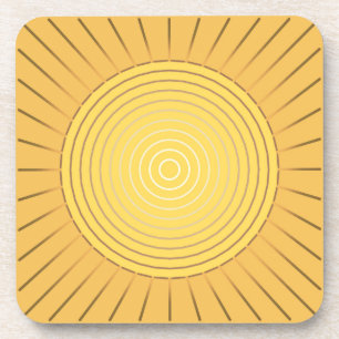 Dessous-de-verre Sunburst géométrique moderne - Or de moutarde / Ja