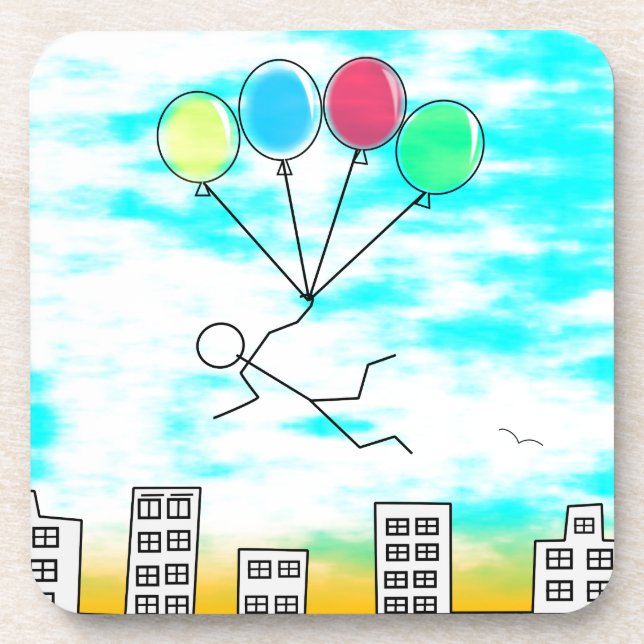 Dessous-de-verre Survoler La Ville Avec Des Ballons (Devant)