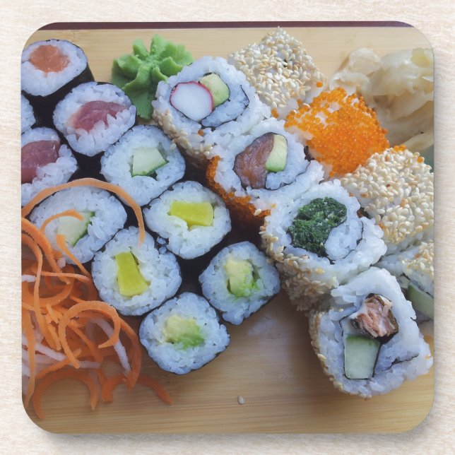 Dessous-de-verre Sushi Asie Riz Poisson Nourriture Mer (Devant)