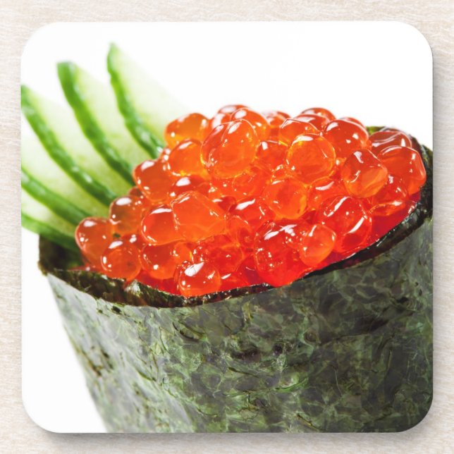 Dessous-de-verre Sushi d'Ikura (oeufs de poisson saumonés) Gunkan (Devant)