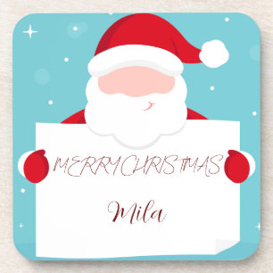 Dessous-de-verre Sweet Joyeux Noël Père Noël Carré Papier cacao