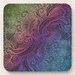 Dessous-de-verre Swirl prismatique   Arc-en-ciel Fractal Feather Ar