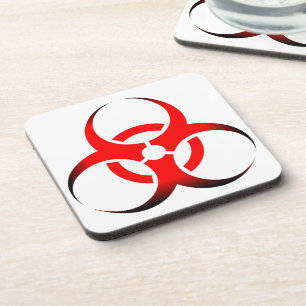 Dessous-de-verre Symbole biologique de biodanger rouge et noir