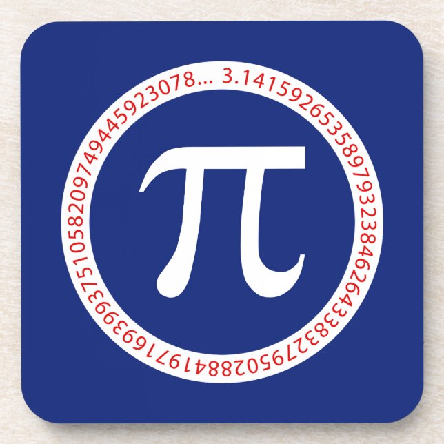 Dessous-de-verre Symbole Pi en cercle sur bleu marine (Devant)