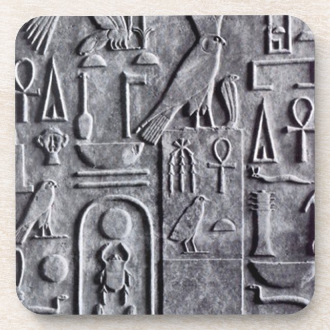 Dessous-de-verre Symboles de scarabée d'Ankh d'Egyptien (Devant)