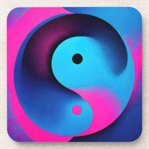Dessous-de-verre Symétrie spirituelle Yin Yang Art Abstrait coloré