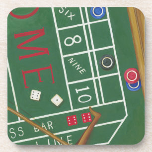 Dessous-de-verre Table Casino Craps avec chips et dés