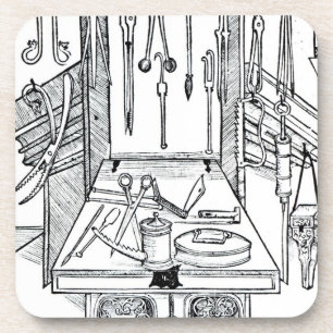 Dessous-de-verre Table d'opération et instruments chirurgicaux, du