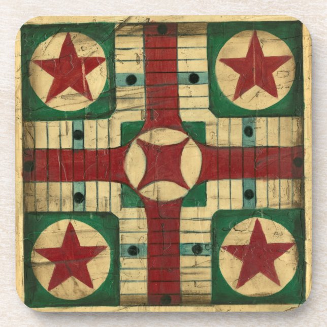 Dessous-de-verre Tableau de jeu Antique Parcheesi par Ethan Harper (Devant)