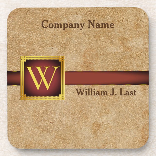 Dessous-de-verre Tan Chamois Faux cuir personnalisé (Devant)