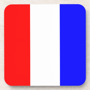 Dessous-de-verre Tango rouge, blanc, bandes bleues