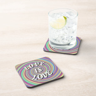 Dessous-de-verre Tapis de boisson de la Fierté Love Is Love