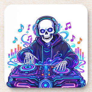 Dessous-de-verre Tapis de verre musique EDM crâne cool