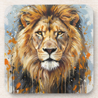 Dessous-de-verre Tapis de verre portrait de lion majestueux