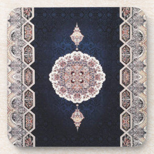 Dessous-de-verre Tapis persan turc antique bleu