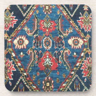 Dessous-de-verre Tapis persan turc oriental antique bleu