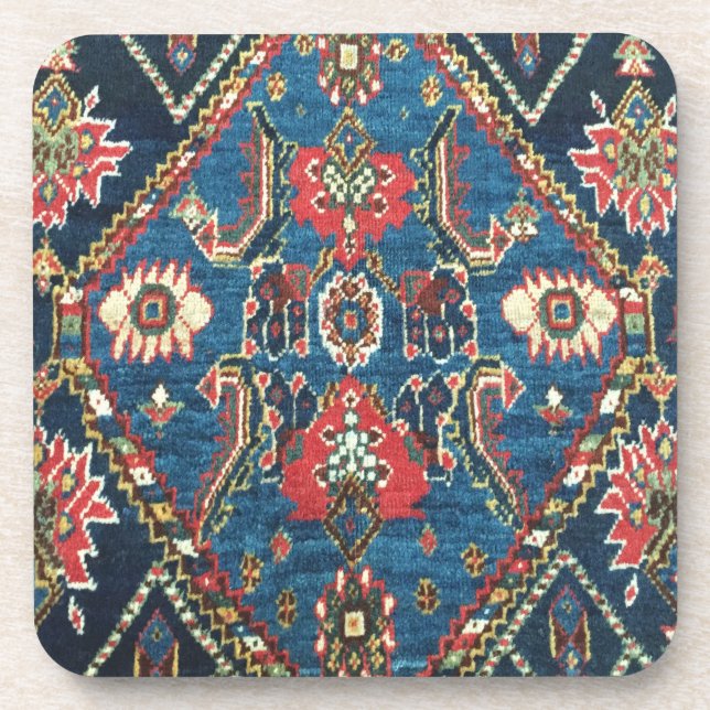 Dessous-de-verre Tapis persan turc oriental antique bleu (Devant)