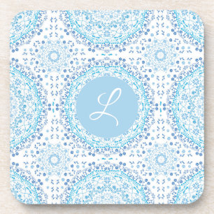 Dessous-de-verre Tapisserie en monogramme mandala bleu clair
