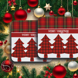 Dessous-de-verre Tartan vert rouge