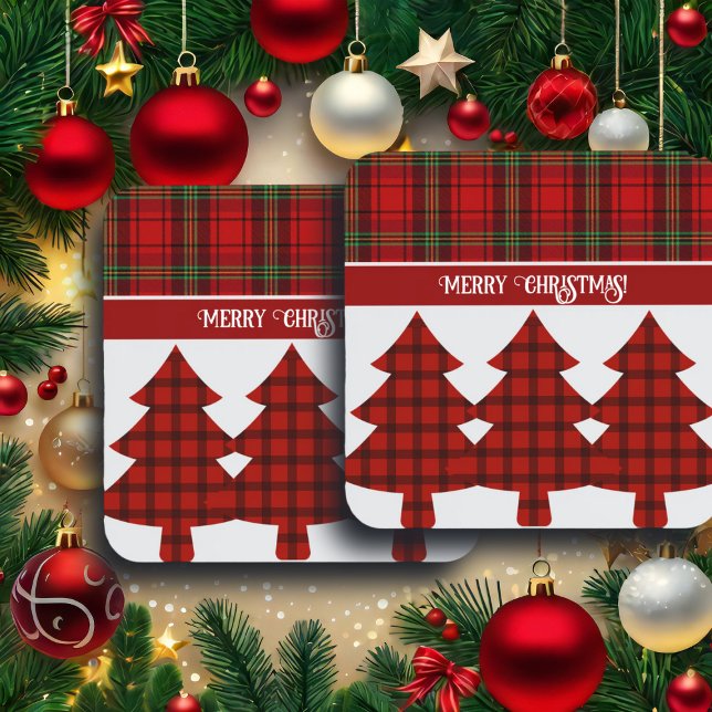 Dessous-de-verre Tartan vert rouge (Créateur téléchargé)