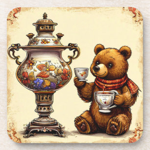 Dessous-de-verre Tasse de thé de l'ours mignon sous-verre Animal