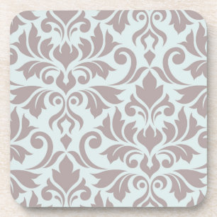 Dessous-de-verre Taupe de l'art I de damassé de Flourish sur le