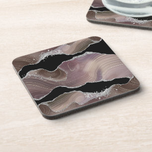 Dessous-de-verre Taupe moderne et vieillissement noir Parties scint