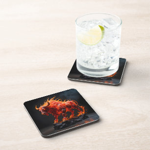 Dessous-de-verre Taureau de feu mythique
