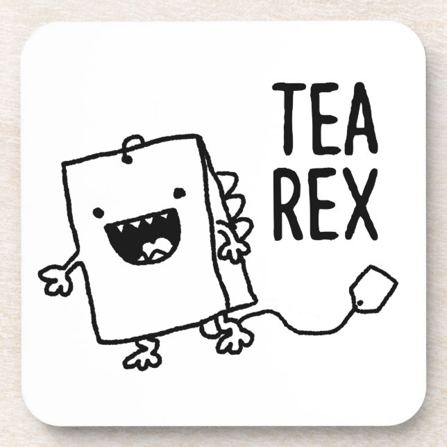 Dessous-de-verre Tea Rex Tea Sac Drôle Pun Carton (Devant)