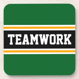 Dessous-de-verre TEAMWORK Athletic Green Black les années 70 Racing