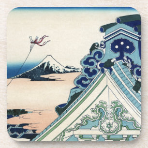 Dessous-de-verre Temple Honganji à Asakusa, Japon & Mont Fuji