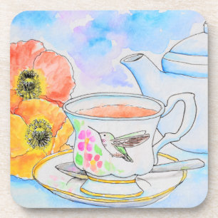 Dessous-de-verre Temps pour la peinture à l'aquarelle de thé