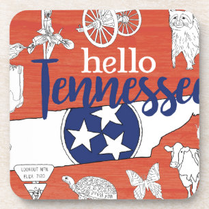 Dessous-de-verre Tennessee Symboles d'État volontaire Images d'État