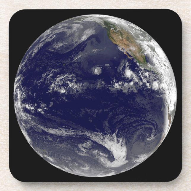 Dessous-de-verre Terre Avec Trois Cyclones Tropicaux Dans Le Pacifi (Devant)