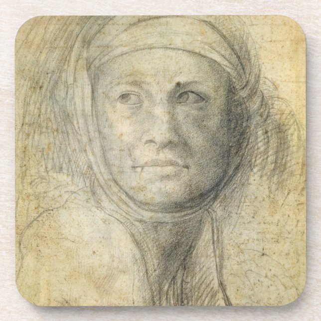 Dessous-de-verre Tête d'une femme (crayon sur le papier) (Devant)