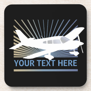 Dessous-de-verre Texte de personnaliser - avion à voilure basse
