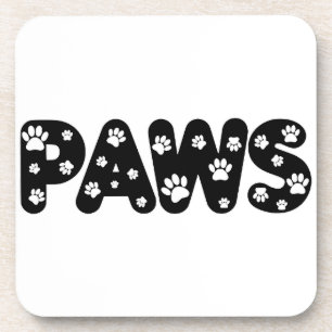 Dessous-de-verre Texte personnalisé des pattes de chien